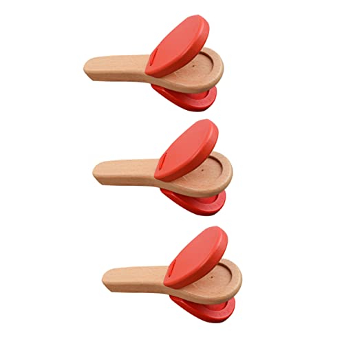 FRCOLOR 3 Stück Lustige Handheld Klangtafeln Bunte Holzcastanets für Geeignet für Musikalische Aktivitäten und Interaktive Spiele Zufällige Farbe Zufällige Farbe von FRCOLOR