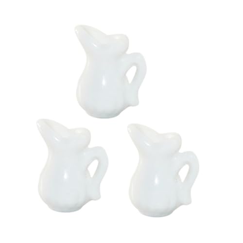 FRCOLOR 3 Stück Miniatur Teiliges Puppenhaus Keramik Wasserkrug Set Kleine Dekorative Töpfe für Puppenhaus Zubehör Miniaturgeschirr für Hausdekoration und DIY Mikrolandschaft Sicherer von FRCOLOR