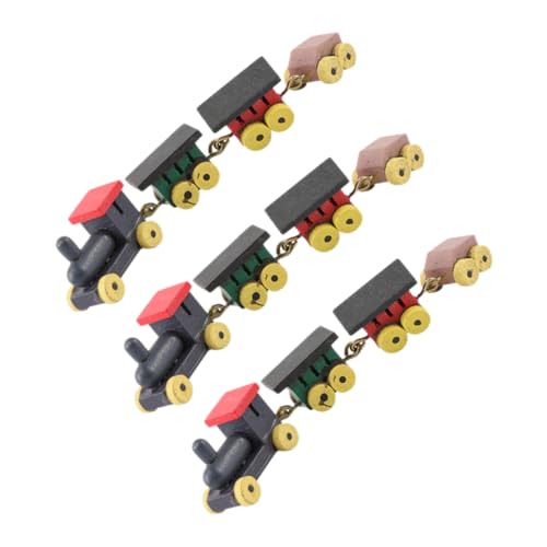 FRCOLOR 3 Stück Miniature Holzspielzeug Zug Teiliges Miniatur Modell für Puppenhaus Deko aus Hochwertigem Holz Gefertigt für Wohnzimmer und Schlafzimmer als für Jugendliche von FRCOLOR