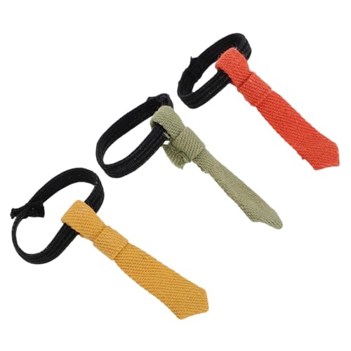 FRCOLOR 3 Stück Puppen Krawatten Vorgebundene Kleine Krawatten in Orange Grün und Gelb Vielseitige Accessoires für Puppenoutfits Weiche Doll Neckties für Spiel und Sammeln von FRCOLOR