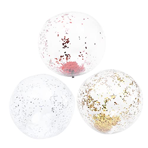 FRCOLOR 3 Stück Teiliges Aufblasbare Strandbälle aus PVC Regenbogen Goldene und Braune Glitzer Strandspielzeuge für Sommerpartys und Strandspiele FRCOLOR 3 Stück Teiliges Aufblasbare Strandbälle aus PVC Regenbogen Goldene und Braune Glitzer Strandspielzeuge für Sommerpartys und Strandspiele von FRCOLOR