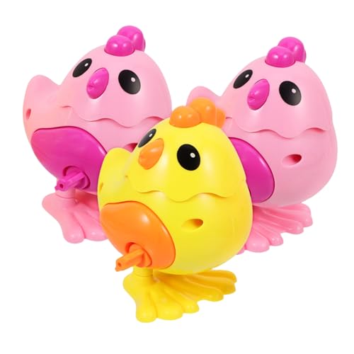 FRCOLOR 3 Stück Teiliges Aufziehspielzeug Huhn aus Kunststoff Leichtes Sicheres Lernspielzeug für Bunte Farben Batteriefrei für Geburtstagsfeiern und Weihnachten Zufällige Zufällige Farbe von FRCOLOR
