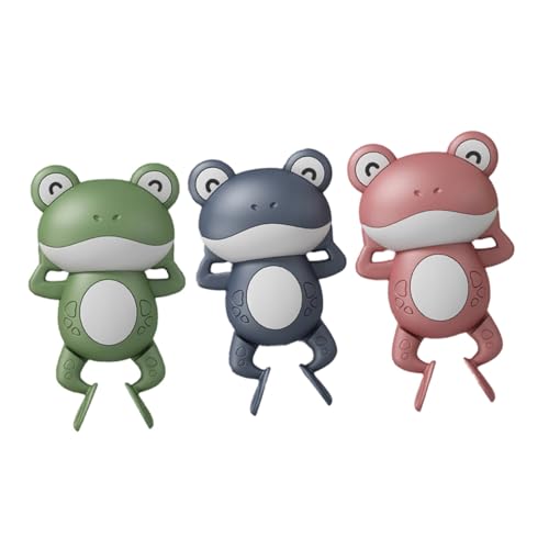 FRCOLOR 3 Stück Teiliges Badewannenspielzeug Froschform Aufziehbar Leicht Wasserspielzeug Cartoon Farben Sicher Für Jungen Mädchen Badezimmer Spa von FRCOLOR