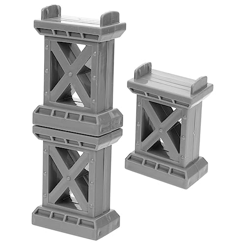 FRCOLOR 3 Stück Teiliges Brückenpfeiler Modellspielzeug aus Robustem Kunststoff Leichtes Stapelbares Eisenbahnbrücken Zubehör für Spiel und Simulation Sicher und Langlebig für Freunde von FRCOLOR