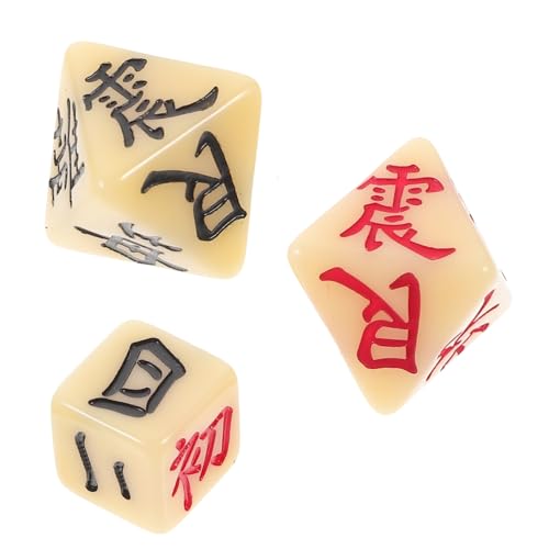 FRCOLOR 3stücke Chinesische Wahrsage Würfel Polyedrische Dice Für Divination Und Tischspiele Robuste Und Wiederverwendbare Requisiten Für Spieleabende von FRCOLOR