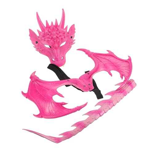 FRCOLOR 3 Stück Teiliges Drachen Kostümset für Halloween Verkleidung mit Flügeln und Maske Leicht Anzuziehen Atmungsaktiv für Rollenspiele Fasching Schulveranstaltungen und Familienfeiern von FRCOLOR