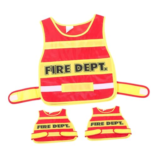 FRCOLOR 3 Stück Teiliges Feuerwehrmann Kostüm Authentische Feuerwehrweste aus Flexiblem Kinderfreundlichem Material Fördert Soziale Fähigkeiten und Kreative Rollenspiele für Kleinkinder von FRCOLOR