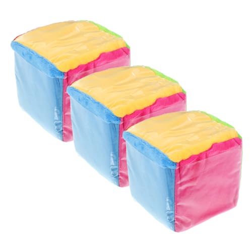 FRCOLOR 3 Stück Teiliges Große Weiche Würfel mit Klarsichtkartenfächern Bunte Lernwürfel für Sichere Stoffwürfel für Interaktives Lernspiel und Unterrichtsaktivitäten von FRCOLOR