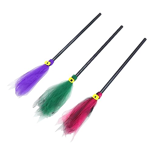FRCOLOR 3 Stück Teiliges Halloween Besen Farbiges Hexenbesen Dekorations für Party Cosplay und Festival Dekoration Grün FRCOLOR 3 Stück Teiliges Halloween Besen Farbiges Hexenbesen Dekorations für Party Cosplay und Festival Dekoration Grün von FRCOLOR