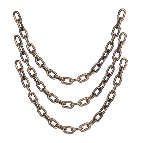 FRCOLOR 3 Stück Teiliges Halloween Deko Ketten aus Leichtem Kunststoff Realistische Gefälschte Gefängnisketten für Gruselige Kostüme Haunted House und Stimmungsvolle Halloween Party von FRCOLOR