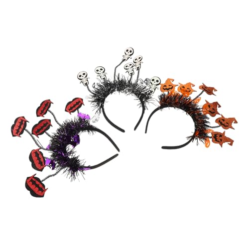 FRCOLOR 3 Stück Teiliges Halloween Kopfband mit Kürbis Vampirzähnen und Lustige Haaraccessoires für Kostümparty Cosplay und Feierlichkeiten für Erwachsene von FRCOLOR