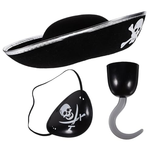 FRCOLOR 3 Stück Teiliges Halloween Piratenkostüm Zubehörset für Piratenhut Augenklappe und Piratenhaken Leichter Verkleidungs Spaß für Rollenspiele und Kostümpartys Zufällige Farbe FRCOLOR 3 Stück Teiliges Halloween Piratenkostüm Zubehörset für Piratenhut Augenklappe und Piratenhaken Leichter Verkleidungs Spaß für Rollenspiele und Kostümpartys Zufällige Farbe von FRCOLOR