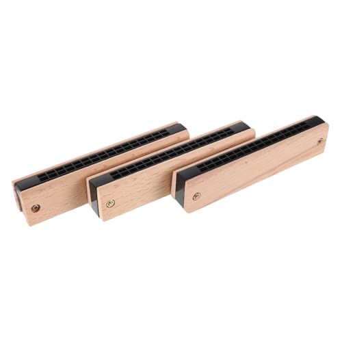 FRCOLOR 3 Stück Teiliges Holzmundharmonika mit Löchern Doppelte Reihe DIY Bausatz für Musikanfänger Pädagogisches für Musikalisches und Kreatives Lernen von FRCOLOR
