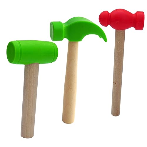 FRCOLOR 3 Stück Teiliges Holzspielzeug für Grünes Hammer Großer Hammer Fördert Koordination und Geschicklichkeit für Spiel und Lernen von FRCOLOR