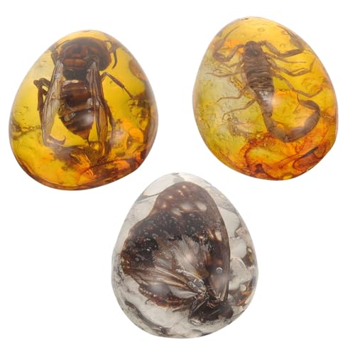 FRCOLOR 3 Stück Teiliges Insekten Bernstein Spezimen Ornament Dekorative Bernstein Deko für DIY Projekte Schmetterling und Biene Harz Einfassung FRCOLOR 3 Stück Teiliges Insekten Bernstein Spezimen Ornament Dekorative Bernstein Deko für DIY Projekte Schmetterling und Biene Harz Einfassung von FRCOLOR