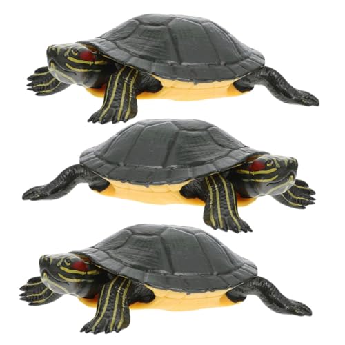 FRCOLOR 3 Stück Teiliges Kleine Realistische Schildkrötenfiguren aus Kunststoff Tragbare Tortoise Modelle als Dekoration für Zuhause Garten Kinderzimmer für Jungen und Mädchen von FRCOLOR