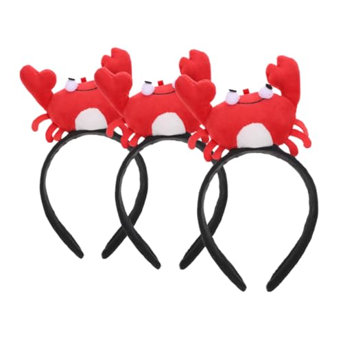 FRCOLOR 3 Stück Teiliges Krabben Haarband Plüsch Tier Stirnband Lustiges Partyzubehör für Erwachsene Karneval Kostüm Accessoire von FRCOLOR