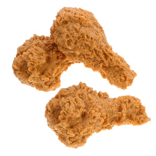 FRCOLOR 3 Stück Teiliges Künstliche Hähnchenkeulen aus PVC Realistische Gebratene Hähnchenschenkel Deko Food Modelle für Küche Party Fotografie Requisiten von FRCOLOR