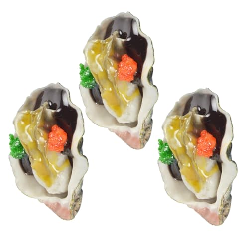 FRCOLOR 3 Stück Teiliges Künstliches Muschel und Austern Deko Realistische Langlebige Meeresfrüchte Modelle Sichere Leichte Kunststoffausführung Geeignet für Restaurant Küchen und von FRCOLOR