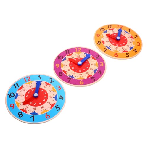 FRCOLOR 3 Stück Teiliges Lernspielzeug Holz Uhr Kognitive Spieluhr für Zeitverständnis Farberkennung Pädagogisches für Kleinkinder Rosa Orange Blau FRCOLOR 3 Stück Teiliges Lernspielzeug Holz Uhr Kognitive Spieluhr für Zeitverständnis Farberkennung Pädagogisches für Kleinkinder Rosa Orange Blau von FRCOLOR