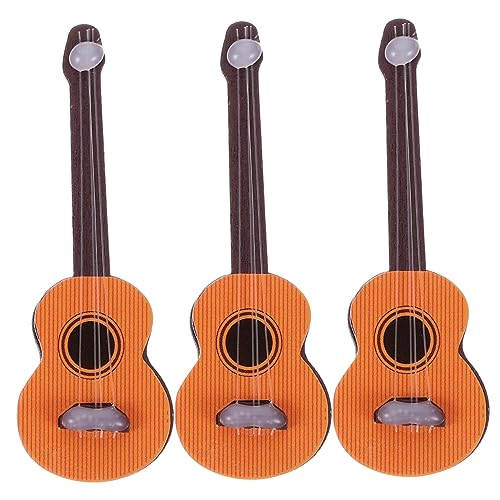 FRCOLOR 3 Stück Teiliges Mini Gitarren Modellset Realistische Miniatur Musikinstrumente mit Glatter Oberfläche Langlebig und Dekorativ für Puppenhaus Mini Landschaft und Wohnkultur von FRCOLOR