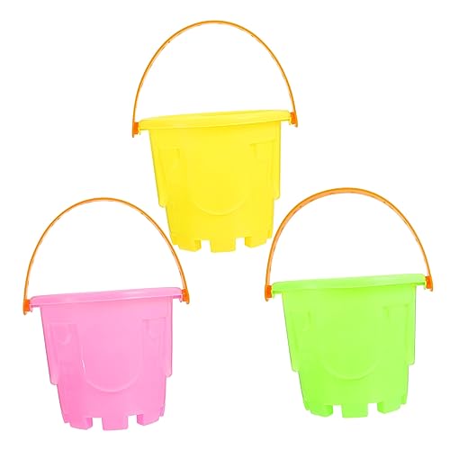 FRCOLOR 3 Stück Teiliges Mini Sandspielzeug Bunte Kunststoff Eimer für Strandspielzeug Leicht und Robust für Outdoor Strand und Park Zufällige Farbe Zufällige Farbe von FRCOLOR