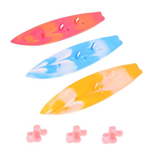 FRCOLOR 3 Stück Teiliges Mini Surfboard Modellset mit Doll Boots Detailreiche Puppenhaus Dekoration für Geburtstag Strand und Poolparty Vielseitig als Fotorequisite und Sammlerstück von FRCOLOR