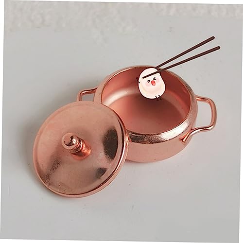 FRCOLOR 3 Stück Teiliges Miniatur Puppenhaus Kochgeschirr Realistische Miniatur Kupfer Töpfe und Suppentöpfe Pädagogische Mini Kochutensilien als Puppenhaus Zubehör für Kinderküche und von FRCOLOR