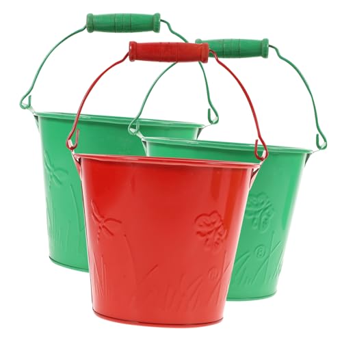 FRCOLOR 3 Stück Teiliges Sandspielzeug Sandkübel aus Robustem Multifunktionale Strand und Sandkiste Eimer mit Tragbarem Griff Zufällige Farben für Outdoor Spielspaß Zufällige Farbe von FRCOLOR