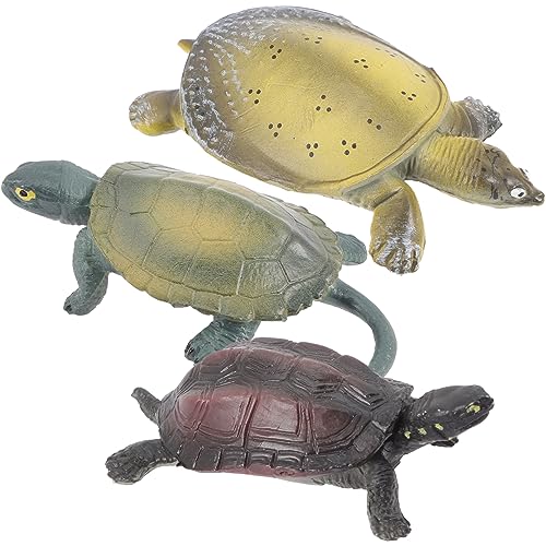 FRCOLOR 3 Stück Teiliges Schildkrötenmodell Set Miniatur Meerestier Figurine für Schreibtischdekoration Langlebig und Leicht für Tisch Garten und Bonsai von FRCOLOR
