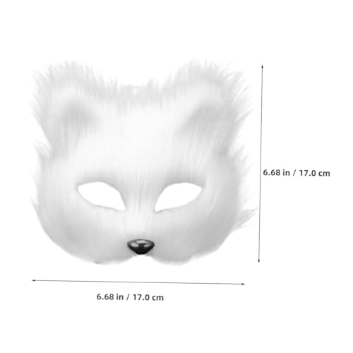 FRCOLOR 3 Stück Teiliges Tiermaske Fox Cosplay Halbmaske mit Elastischem Band Flauschige und Realistische Tiergesichtsmaske für Halloween Karneval Kostümparty und Maskenball Passend für von FRCOLOR