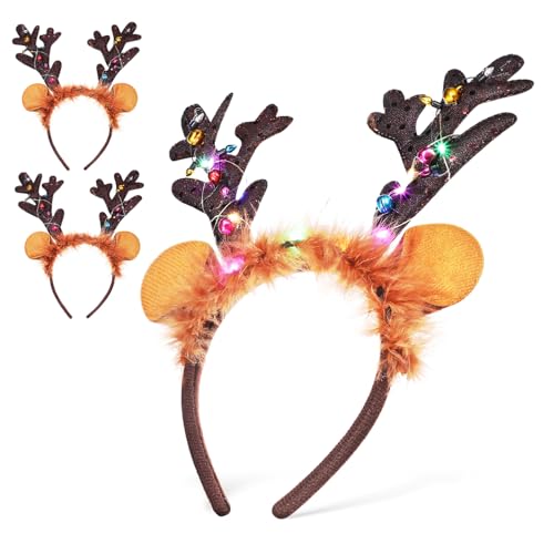 FRCOLOR 3 Stück Teiliges Weihnachtsstirnband mit Glitzernden Rentierhörnern Kostümzubehör für Partys Karneval Fotorequisiten und Mehr Geeignet für Kopfgrößen FRCOLOR 3 Stück Teiliges Weihnachtsstirnband mit Glitzernden Rentierhörnern Kostümzubehör für Partys Karneval Fotorequisiten und Mehr Geeignet für Kopfgrößen von FRCOLOR