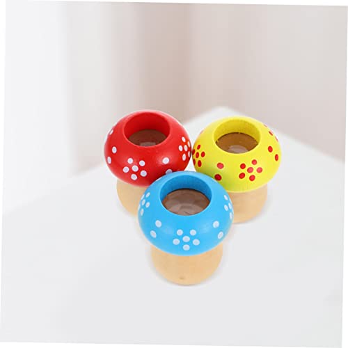 FRCOLOR 3 Stück Teiliges aus Holz Pilzform Rotierend Pädagogisch für Beobachtung Kognitives Lernspielzeug Sicher und Tragbar Zufällige Farbe von FRCOLOR