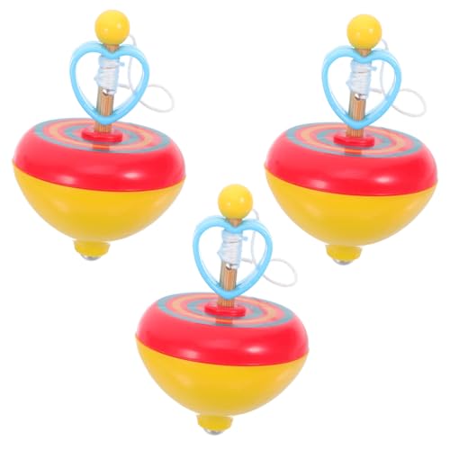 FRCOLOR 3 Stücke Ziehen String Spielzeug Interaktives Gyro Spielzeug für Kinder Leicht Unterhaltsam für Outdoor Aktivitäten von FRCOLOR