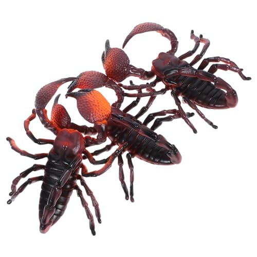 FRCOLOR 3stücke Spielzeugskorpion Als Garteninsektenornament Realistische Skorpionfigur Für Pädagogisches Lernspielzeug Simulationsskorpionstatue Für Insektendekoration Zu Hause Garten von FRCOLOR