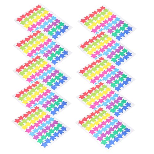 FRCOLOR 30 Blatt Bunte Aluminiumfolie Stern Aufkleber Bögen Selbstklebend Belohnungssticker für Schule Motivation und Basteln von FRCOLOR