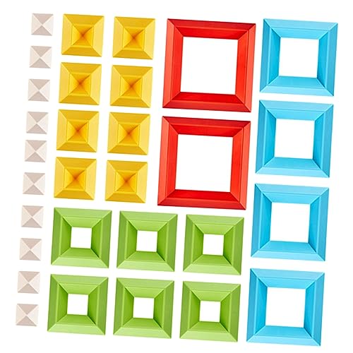 FRCOLOR 30 Stück Farbige Stapel Bausteine für Pädagogisches Feinmotorik und Problemlösungsfähigkeiten Langlebiges und Sicheres Material für Stundenlangen Spielspaß von FRCOLOR