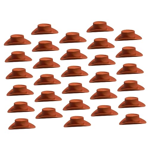 FRCOLOR 30 Stück Mini Cowboyhut Dekoration Puppenhüte für Partys Vielseitige Mini Hüte zur Verschönerung von Festen für Puppenhaus und Kuchendekoration von FRCOLOR