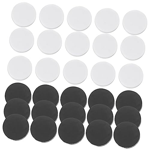 FRCOLOR 30 Stück Schachfiguren Runde Schwarze und Weiße Ersatzteile für Brettspiele Praktische Schachspielsteine für Unterricht und Freizeitspiele von FRCOLOR