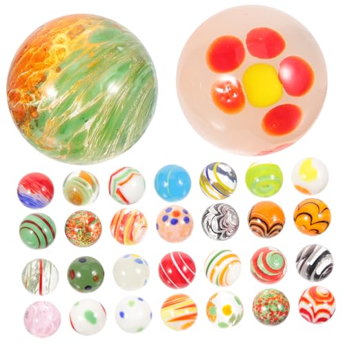 FRCOLOR 30 Stück Teiliges Bunte Glasmurmeln Handgefertigte Farbige Glaskugeln mit Einzigartigen Mustern Vielseitig als Kinderspielzeug für Jahre Aquarien und Pflanzen Deko Geeignet Solide FRCOLOR 30 Stück Teiliges Bunte Glasmurmeln Handgefertigte Farbige Glaskugeln mit Einzigartigen Mustern Vielseitig als Kinderspielzeug für Jahre Aquarien und Pflanzen Deko Geeignet Solide von FRCOLOR
