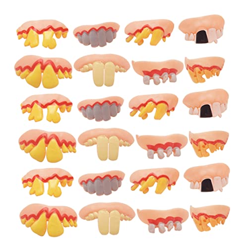 FRCOLOR 30 Stück Teiliges Halloween Fake Teeth Lustige Gnarly Zähne aus Weichem Material Bequemes Party Accessoire für Gruselige Kostüme und Cosplay für Halloween Karneval und Mottopartys von FRCOLOR
