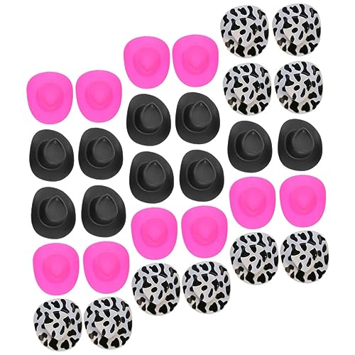 FRCOLOR 30 Stück Teiliges Mini Cowboy Hut aus Leichtem Kunststoff Kleine Hüte für Puppendekoration DIY Handwerksprojekte Bunte Party Deko mit Pinken Schwarzen und Kuhmuster FRCOLOR 30 Stück Teiliges Mini Cowboy Hut aus Leichtem Kunststoff Kleine Hüte für Puppendekoration DIY Handwerksprojekte Bunte Party Deko mit Pinken Schwarzen und Kuhmuster von FRCOLOR