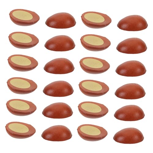 FRCOLOR 30 Stück Teiliges Miniatur Eier Realistisch Gestaltete Halbe Gekochte Eier Vielseitig für DIY Bastelprojekte Puppenhaus Dekorationen und Spielküchen Zubehör Kreative Spiel von FRCOLOR