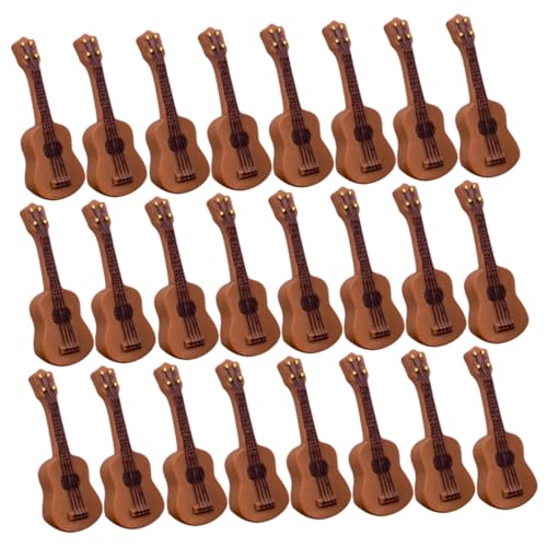 FRCOLOR 30 Stück Teiliges Miniatur Gitarrenmodell Kreative Resinstatue für Puppenhaus Schreibtisch Dekoration und Wohnaccessoires für Musikliebhaber und Sammler von FRCOLOR