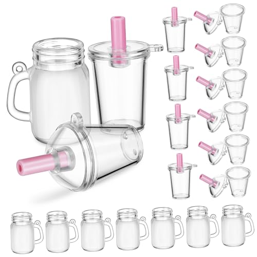FRCOLOR 30 Stück Teiliges Miniatur Puppenhaus Becher Kunststoff Mini Cups Dekoration Miniaturspielzeug für Puppenhaus Zubehör Vielseitig Einsetzbar als Mini Kaffeebecher Wiederverwendbar von FRCOLOR