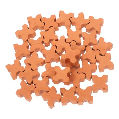 FRCOLOR 30 Stück Teiliges Miniatur Ziegelset für DIY Puppenhaus BAU Realistische Stapelbare Kleine Bausteine Flexible Konstruktion Wiederverwendbar Fördert Räumliches Denken und von FRCOLOR