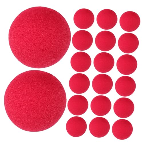 FRCOLOR 30 Stück Teiliges Rote Clown Nasen aus Schwamm Leichte Komfortable Party und Cosplay Accessoires für Clown Kostüme für Halloween Shows und Festveranstaltungen von FRCOLOR