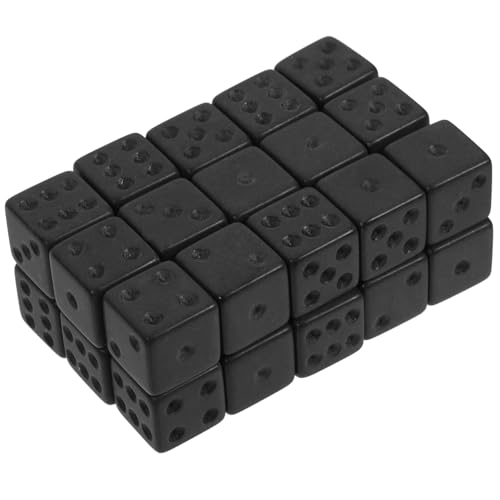 FRCOLOR 30 Stück Teiliges Schwarze Acryl Würfel mit Mattierter Oberfläche Rechteckige Ecken Leicht und Kompakt für Brettspiele Party Accessoires Indoor Outdoor Spiele rutschfest und von FRCOLOR