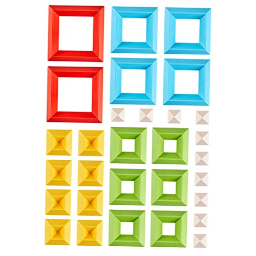 FRCOLOR 30 Stück Teiliges Set Bauklötze Farbliche Formenerkennung für Kleinkinder Lernspielzeug Hand Augen Koordination und Problemlösungsfähigkeiten von FRCOLOR