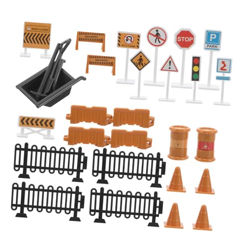 FRCOLOR 30 Stück Teiliges Spielset Verkehrszeichen aus Kindersicheren Materialien Bunte Detaillierte Straßenschilder für Kreatives Lernen und Interaktives Verkehrsspiel zu Hause Schule von FRCOLOR